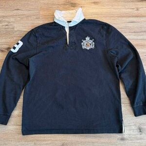 Vintage Polo Ralph Lauren Embroider Crest Black Rugby Shirt